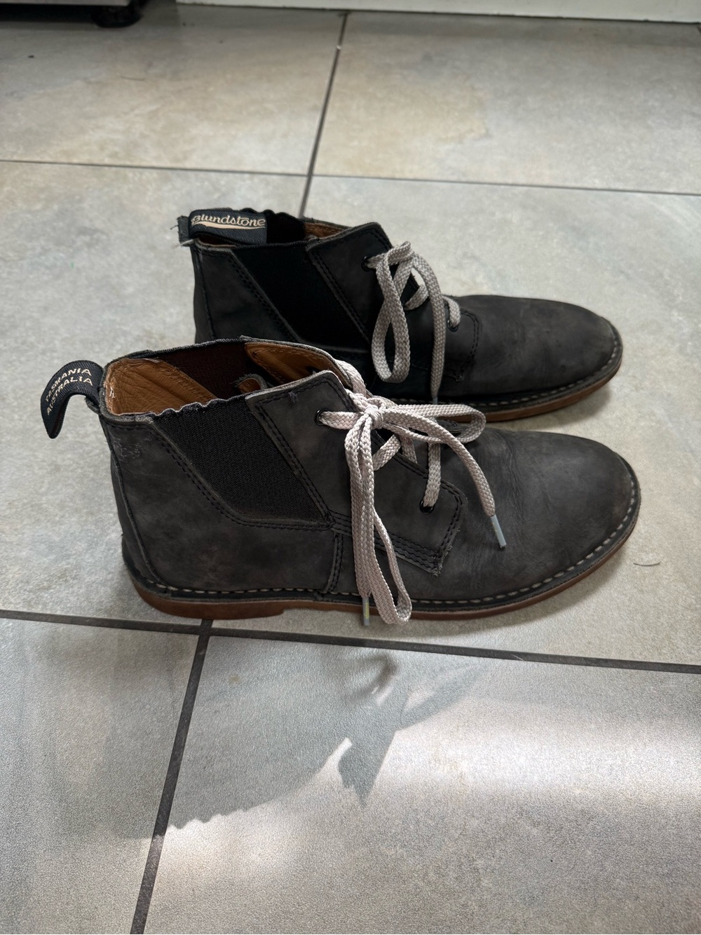 Blundstone 268 Casual Rustic Black Gray Lace Up Chukka Boots Mens US Size 10.5